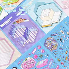 20 Sets DIY 3D Sticker Scene Collection Book DIY 3D House Stickers Make Your Own