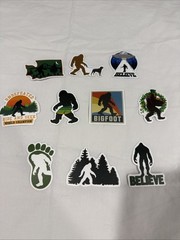 Lot of 10 Assorted Outdoor Bigfoot Sasquatch Yeti Swamp Ape Believe Stickers