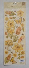 Tim Coffey Daffodils Flowers & Insects Embossed Stickers By K&Company RARE