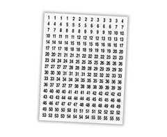 4X 1-55 STICKER NUMBERS Sequential WHITE~TINY1/2″x1/2″ SQUARE LABELS Consecutive