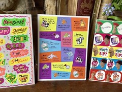 Lot of 3 Fun Vintage Sticker Sheets AGC Hallmark Paper Magic Jokes