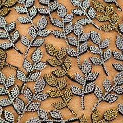 CraftbuddyUS 15 Self-Adh Luxury Diamante Leaf Flourishes in AB, Silver and Gold