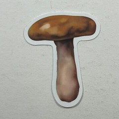 Die Cut Sticker Brown Mushroom Mycology Nature Earth Tones