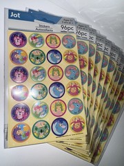 Sticker Lot 10 Packs – 40 Sheets – 960 Stickers Total – Unicorn Cat Lama Narwal