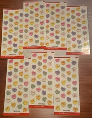 Vtg NOS Hallmark STICKERONI CANDY HEARTS STICKERS *7 Sheets Only*