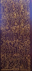 Peel Off Stickers Numbers 1-10 Blue Orange Silver Gold Purple Pink Black Glitter