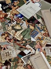 Handmade scrapbooking mixed lot vintage travel flower ticket paper ephemera