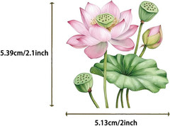 50PCS Pink Flower Stickers Aesthetic PET Transparent Stickers Nature Flower