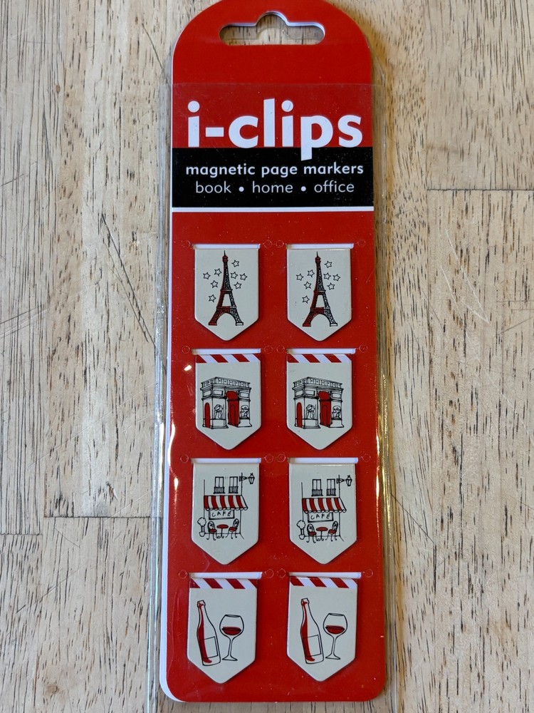i-clips – Magnetic Page Markers – Paris France Themed – 8 Count – New