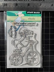 New Penny Black RUBBER STAMP clear WHEELIE DOG SET Free USA ship