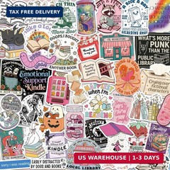 300 PCS Book Stickers for Kindle, Bookish Sticker Pack Reading Glitter Waterproo