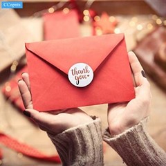 1.5 Inch Thank You Stickers Roll, 500 Pcs Rose Gold Thank You Stickers Lables