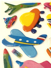 Plane UFO Stickers Planet Car Bus Tractor Scrapbook Card Craft Lot of 2 NEW READ