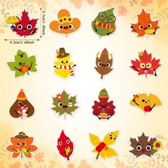 1000 Pcs Fall Maple Leaf Stickers Cartoon Style Waterproof for Indoor Outdoor