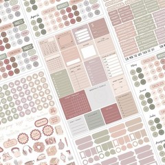 Planner Stickers 635pcs 7 Sheets Bullet Journal Calendar Date Dots Icons Set