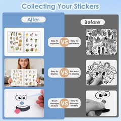 Large Reusable Sticker Book Collecting Album, 8.5×11 Inch Sticker Storage Col…