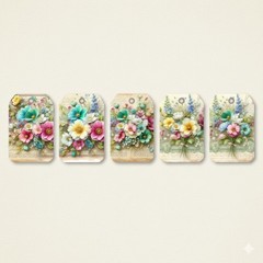 Pretty Floral Tags Set Junk Journal Scrapbook Choose A Set