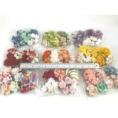 9 Packs Paper Flower Kit Wedding Gift bouquet Scrapbook (TH/9-Multi Colors A1)