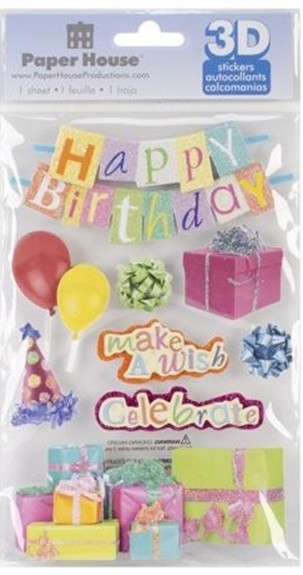 Happy Birthday -3D scrapbook stickers – Paper House STDM-0180