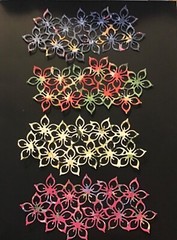 Flower Strip Border Die Cut Embellishments 5 pcs 5-3/4” x 2-3/4” Scrapbook Cards