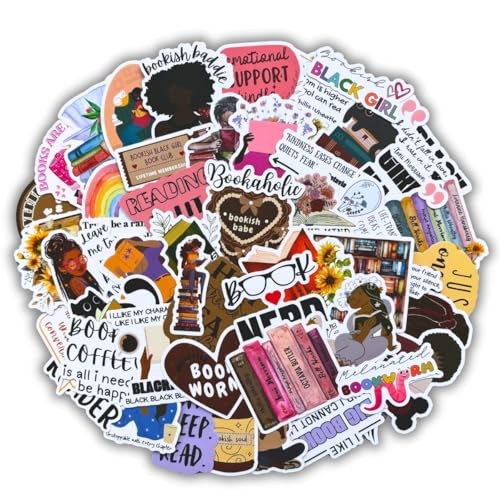 Black Girl Bookish Reading Stickers for Kindle Paperwhite Case,Book Lover