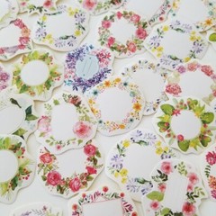 40PCS Flower Stickers Wreath Floral Stickers Scrapbooking Diary Notes Stickers