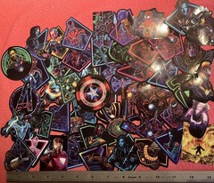 LOT of 10 NOCTILUCENT avengers Decals Super Hero kids stickers heroes neon