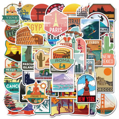 50/100PCS Mix World Famous Buildings Travel City Stickers Landmark Landscape Dec