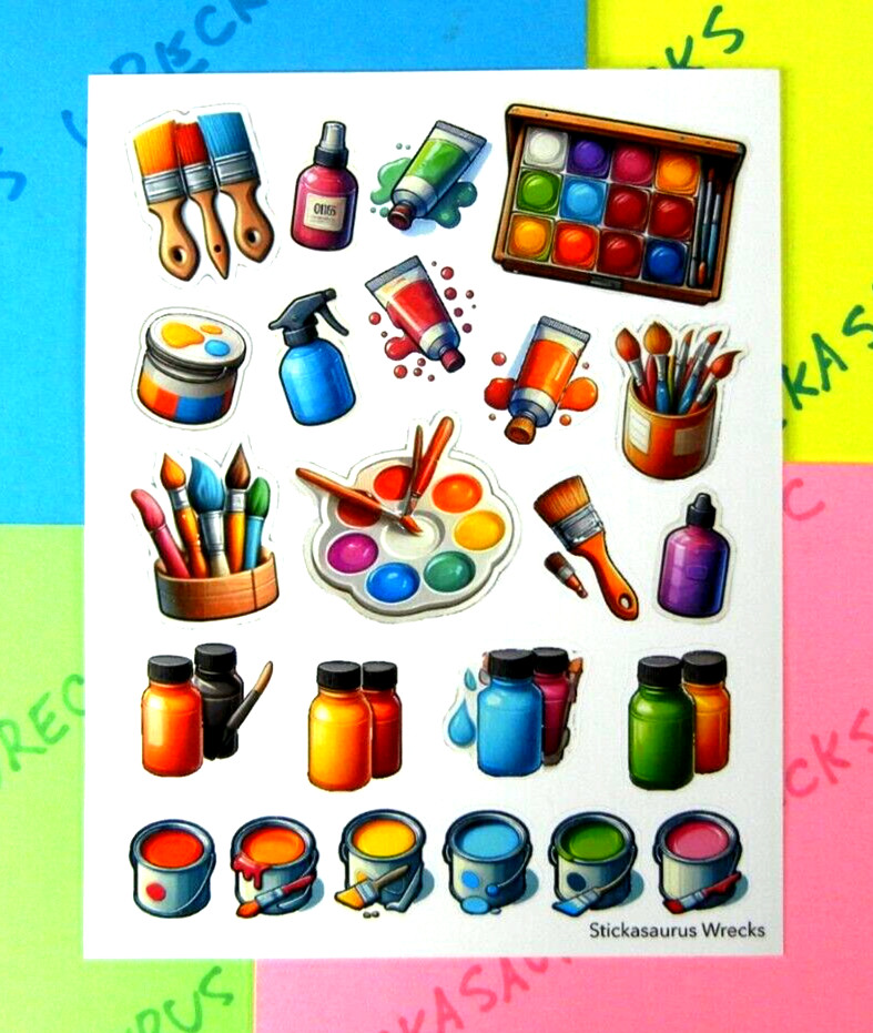 Paint Art Supplies Sticker Sheet