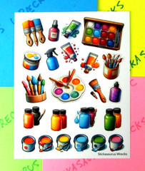 Paint Art Supplies Sticker Sheet