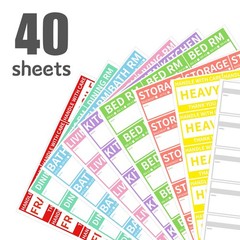 2” x 3’’ Removable Home Moving Box Packing Labels for 1/2/3/4 Bedroom Rooms