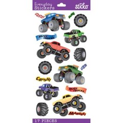 Crafts Stickers Sticko Big Trucks Monster Jam Tires Crush Mangle Beat Fast