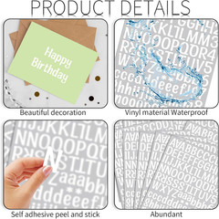 10 Sheets Small Letter Stickers – 1 Inch Art White Vinyl Self Adhesive Alphabet