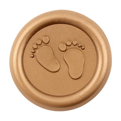 25Pcs Footprint Wax Seal Stickers,Gold Self Adhesive Envelope Seal Stickers,Grea