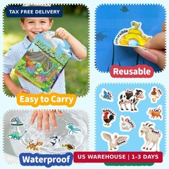 6 Sets Reusable Sticker Book for Toddlers 3-6, Jelly Sticker Books for Toddler,