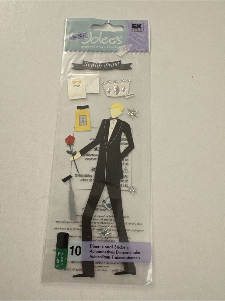 New EK Jolee’s Dimensional Stickers Black Formal HS Senior Prom OC23