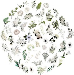 100 Pcs Daisy Camellia Stickers, White Flower Stickers for Scrapbooking Junk Jou