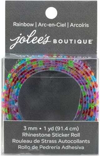 Jolee’s Rainbow Rhinestone Sticker Roll 1 Yard 3 MM Almost 1/8″ Diameter