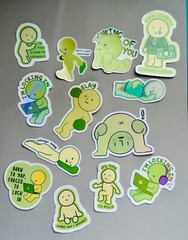 13 Smiski Stickers –Cute Minimal Glow-Inspired Sticker Pack for Journals, Laptop