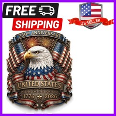 250th Anniversary Sticker 2-Pack 3″ 1776-2026 Patriotic Bald Eagle American …