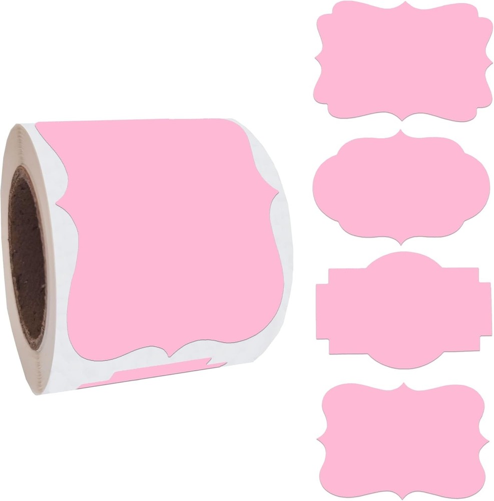 2 x3 Pink Label Stickers, Self-Adhesive Gift Tag Stickers, Write on Blank Labels