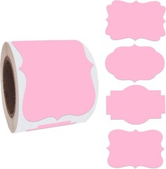 2 x3 Pink Label Stickers, Self-Adhesive Gift Tag Stickers, Write on Blank Labels