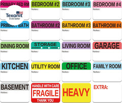 600 Count 3 X 2 Large Home Moving Packing Box Labels for 3-4 Bedroom House with