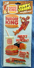 Vintage Burger King Puffy Stickers 1982 Sealed Package Gordy International