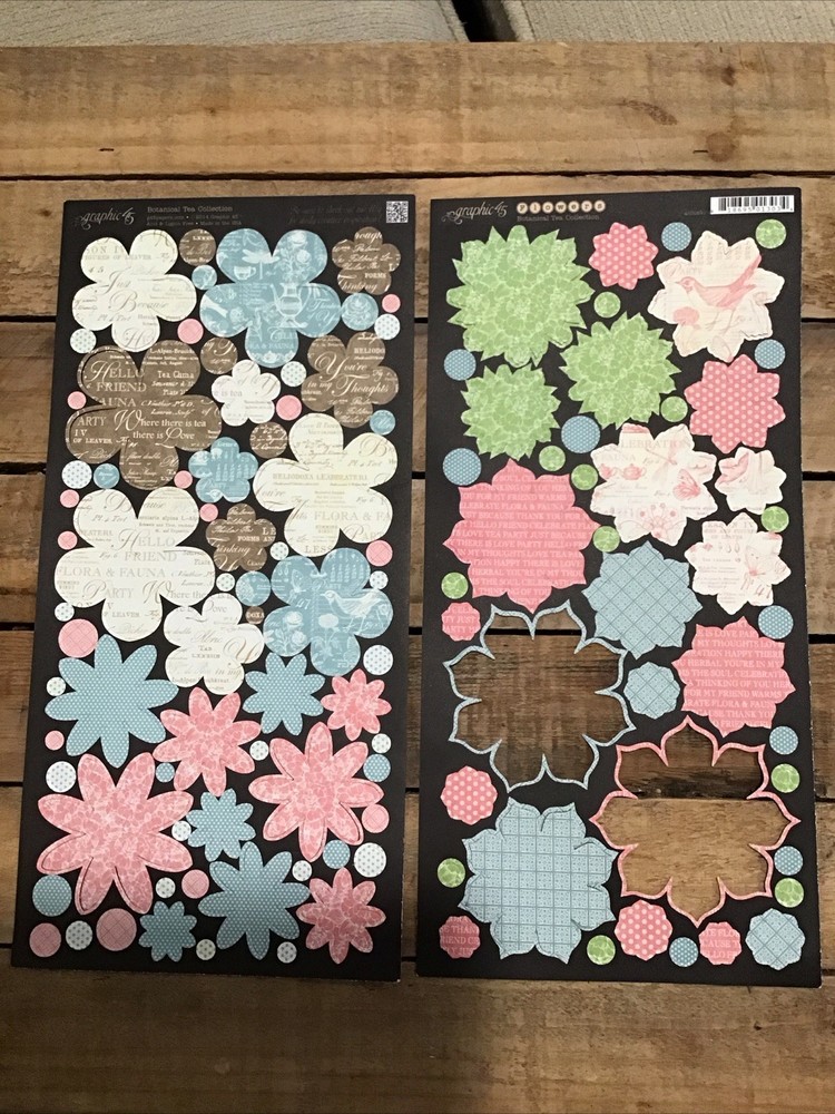 Graphic 45 Botanical Tea Cardstock Flowers Floral Birds 2 Missing