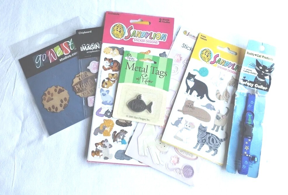 Sandylion Stickers Buddy Cats Kittens Collar Flair Designs Go West Studios Paws