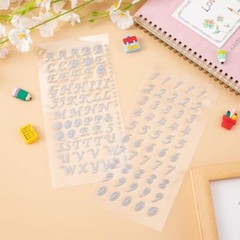8 Sheets Glitter Letter Stickers for Graduation Cap Self-Adhesive Silver