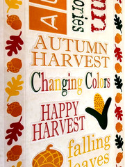 Autumn Harvest Clear Stickers 12″ Sheet Fall Scrapbooking Crafts Junk Journal