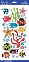 TROPICAL FISH Clown Angel Fish Starfish Coral Kelp Ocean Jolee’s Vellum Stickers