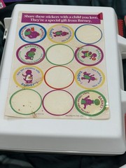 Vintage Barney Sticker Sheet 1990s – 7 Stickers Left – Some Loose